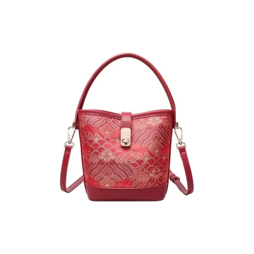 PAYOT Синтетическая кожа Ведрообразная сумка Сумка через плечо Сумка через плечо Женская Праздничная Красная