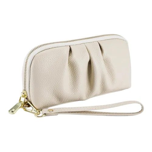 QIAJIAN Клатч из крупнозернистой текстуры коровьей кожи женский многоцветный