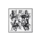 Белый 2 Абстрактный Скачущий конь