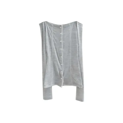 LOWEAR Off Кружево Slit Кардиган Трикотаж Женский