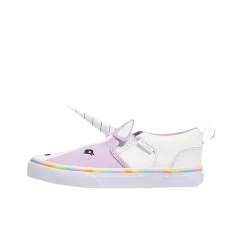 Vans Asher Low Топ Детские Скейтбординги Белый Фиолетовый Подростки