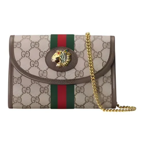 GUCCI Rajah Холст с кожей Одно плечо Ручная сумка Сумка через плечо Мини Женская Эбеновый