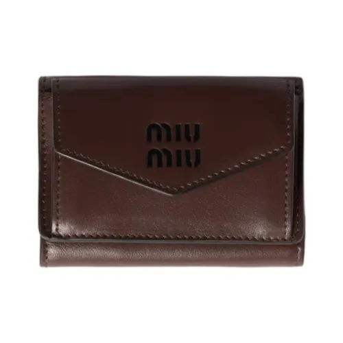 MIU MIU Кошелек из коровьей кожи женский коричневый