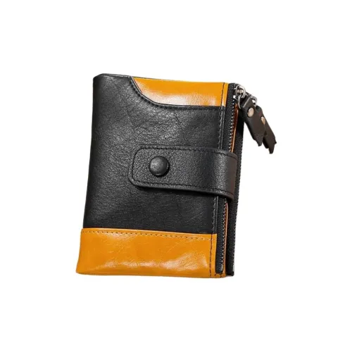 QIAJIAN Кошелек из коровьей кожи стандартный мужской черный кофейный светло-коричневый