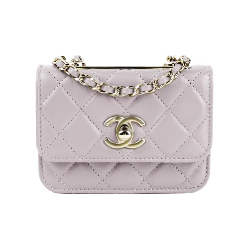 CHANEL 21B Осенний Модный Cc Овечья кожа Сумка через плечо Мини Женская Розовая