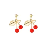 Серьги-кольца "Вишня"