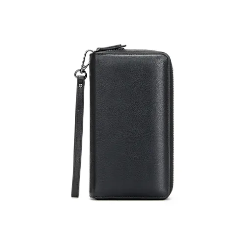 DOSRFINI Кожаный клатч мужской черный коричневый