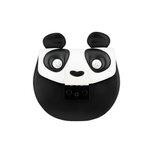 Furla Metropolis Collection Сумка через плечо из коровьей кожи Мини Женская Черно-белая