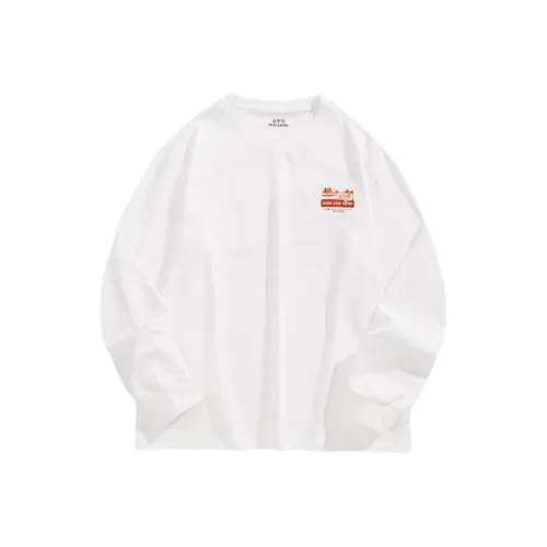 PEACEBIRD MEN Jonas Коллаборация Круглый вырез С принтом Длинный рукав Т-рубашка Мужская