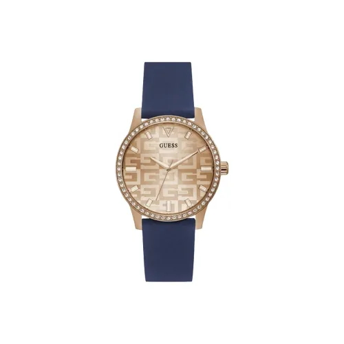 GUESS Women's Watch Кварцевый механизм Резиновый ремешок 40 мм Розовое золото Циферблат Женские часы