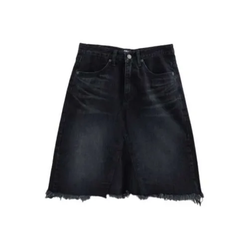 LOWEAR Пуговица Бахрома Деним Юбка Джинсовые короткие юбки Женские