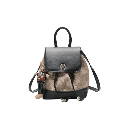 DIFFERENT FACES ПУ (полиуретан) Рюкзак Стандартный Женский Черный