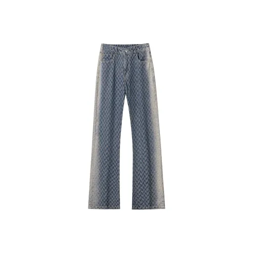 PANDA ADEVIL Синий Жаккард Унисекс Джинсы