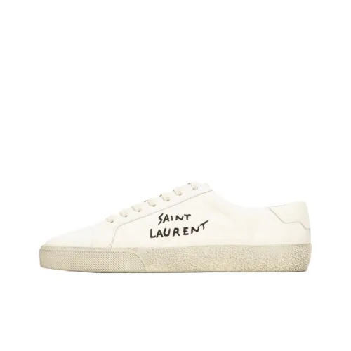 SAINT LAURENT Низкие кроссовки для скейтбординга женские кремово-белые