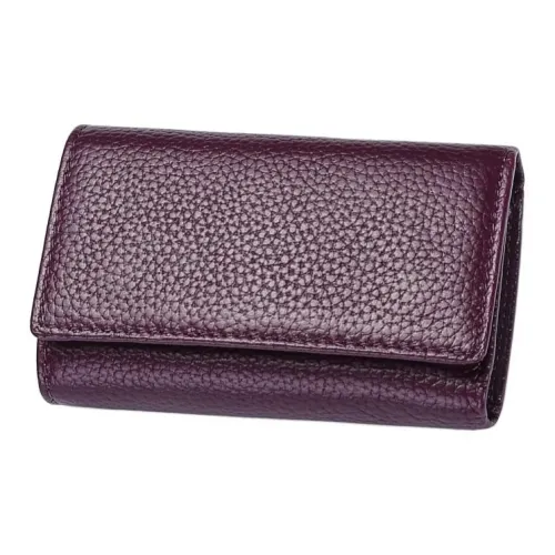 QIAJIAN Натуральная кожа Key Pouch Стандартный Унисекс Фиолетовый Синий Черный Розовый Розово-красный