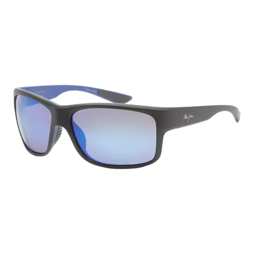 Maui Jim Пластик Прямоугольный Солнцезащитные очки Мужской Черный