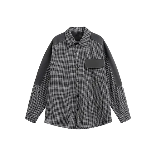 PINSCIO ZENIE Черный Белый Клетка Унисекс Рубашки