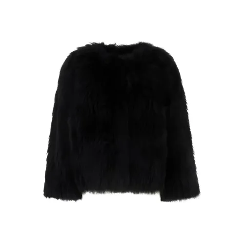 Yves Salomon Velvet Feel Coat Women's Black