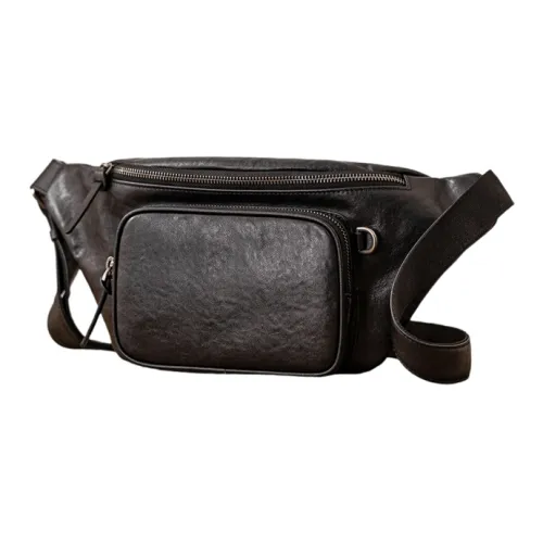 Back Step Коровья кожа Бананка Маленький Мужской Черный