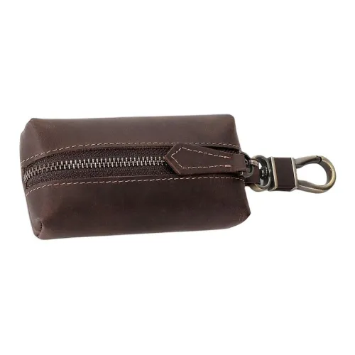 QIAJIAN Crazy Horse Кожа Key Pouch Стандартный Унисекс Кофейный