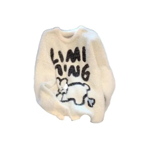 FUSHENG Белый Свитер Кролик Позиционирование Стиль Женские Трикотаж