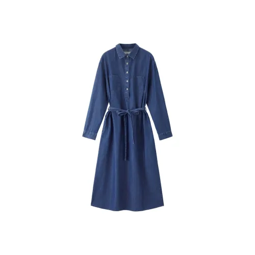 Giordano Длинное платье с длинными рукавами женское