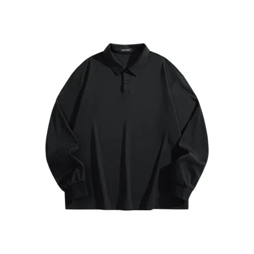 PEACEBIRD MEN Тяжелый Эластичный Отложной воротник Длинный рукав Т-рубашка Мужская