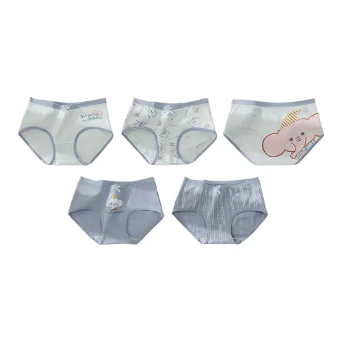 Lanza [5 шт Набор] Big Розовый Слон + SHIRO Слон + Розово-белый Слон + Маленький Розовый Слон + Полосы Женские Трусики-бикини