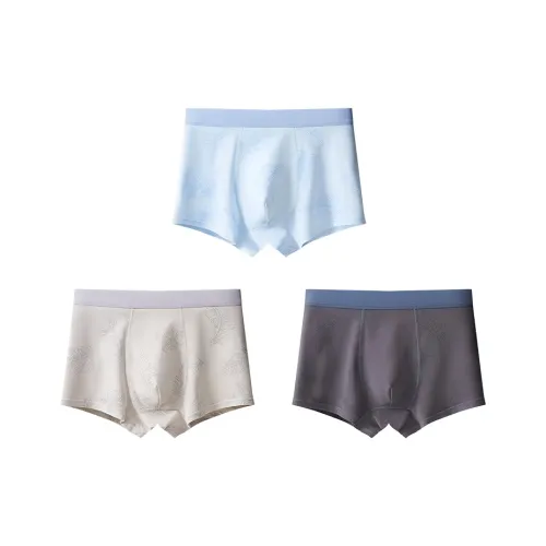 MIANZHI 3 пачки Углерод Серый + Светло-Синий + Серебристо-Серый Школьное Нижнее белье