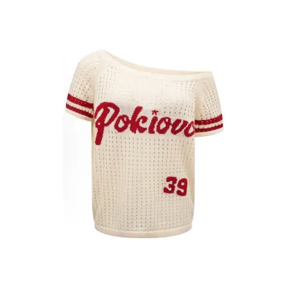 DANCANG Открыто Вязаная Ткань Трикотажная Рубашка Свободного Кроя Утягивающий Топ для Девушек с Открытыми Плечами Женская