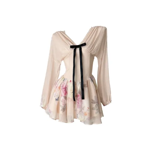 Meanalot Длинное платье с длинными рукавами женское