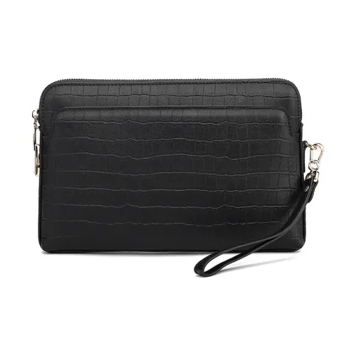 DOSRFINI Клатч из лощеной коровьей кожи стандартный мужской черный