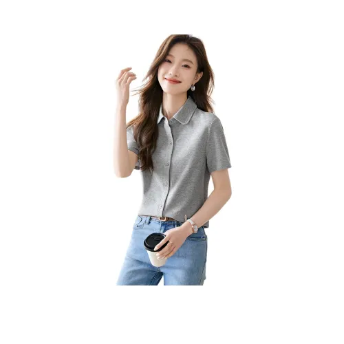 MOHANYIMEI Серые Женские Рубашки