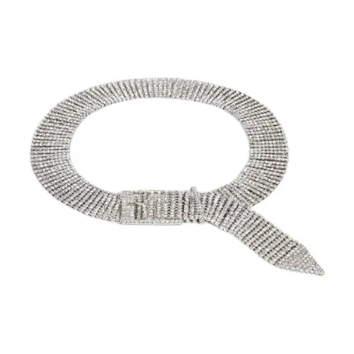 B Low The Ремень с камнями унисекс серебряный 3,75 см