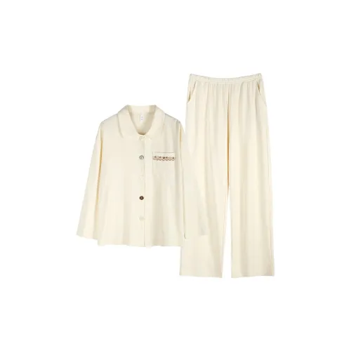 XUANJING 64348 Кремовый Белый Женский Пижамный Комплект