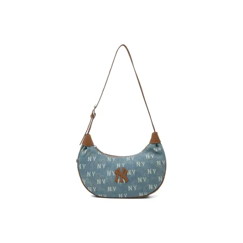 Mlb Base Logo New York Yankees Old Flower Полиэстер Сумка через плечо Сумка через плечо Женская Джинсовая Светло-Синяя