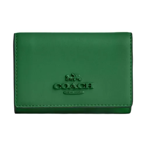 COACH Micro Calfskin Wallet Mini Women's Green COACH Микро Телячья кожа Кошелек Мини Женский Зеленый