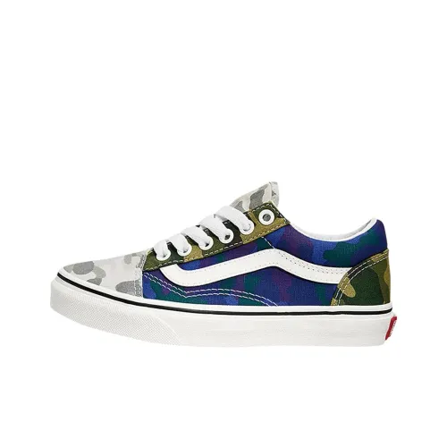 Vans Old Skool Low Топ Детские Скейтбординги Синий-Фиолетовый Зеленый Подростки