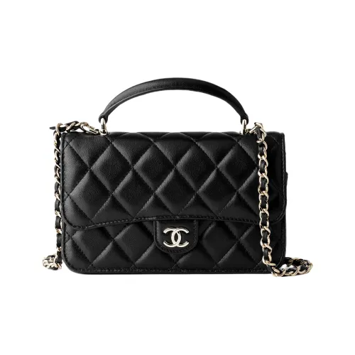 CHANEL Sheepskin Сумка через плечо Сумка Mini Женская Черная