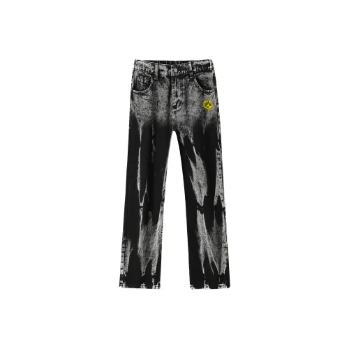 PULUSHIDUOTEMENGDE MID Шов Step Loose Fit Straight Fit Adidas BVB Jeans Unisex