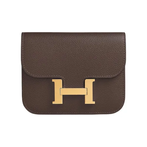 HERMES Constance Slim Evercolor Телячья кожа Кошелек Женские 44 MOKA Мокко