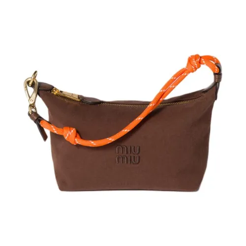 MIU MIU Ткань Сумка Сумка через плечо Стандартная Женская Какао-коричневый и Оранжевый