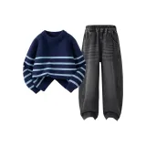 Однотонный Темно-синий + Однотонный Черный