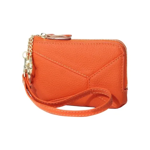 QIAJIAN Кошелек из натуральной коровьей кожи с монетами унисекс разноцветный