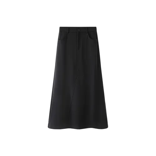 POWXV Повседневный Длинный Юбка Минималистский стиль Женская одежда Джинсовое платье Женская