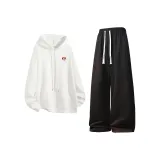 Белый топ + черные штаны