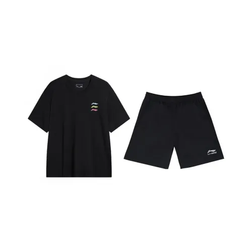 Лайнер Повседневная Спортивная Одежда Унисекс Черный + Черный