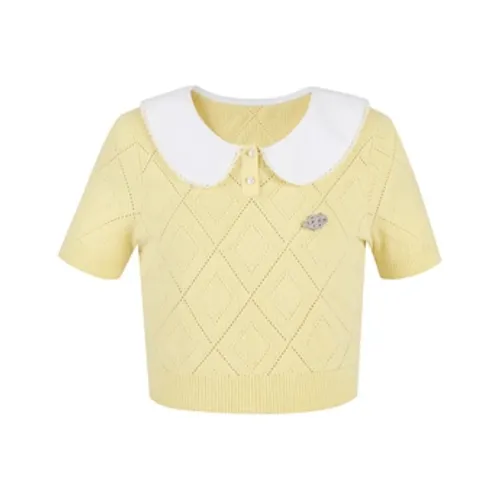 Three Quarters Короткий рукав шерсть свитер женский