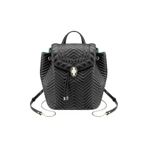 BVLGARI Serpenti Series NAPPA Коровья кожа Рюкзак Женские Черный