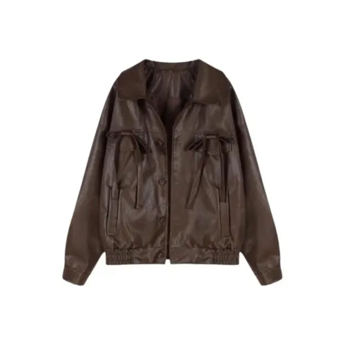 EMDPN Loose Fit Fashion Niche Biker Coat Jacket Women's EMDPN Свободный крой Мода Нишевый Байкер Пальто Куртка Женская